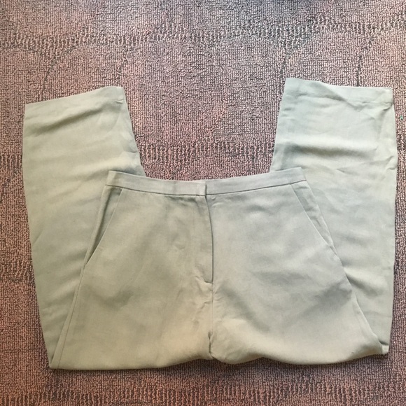 SAMUJI - Linen Wide Leg trouser Army Green, Small - Picture 4 of 7